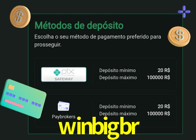 O cassino winbigbr oferece uma grande variedade de métodos de pagamento